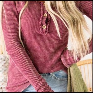 Mineral Washed Henley- Worn Once